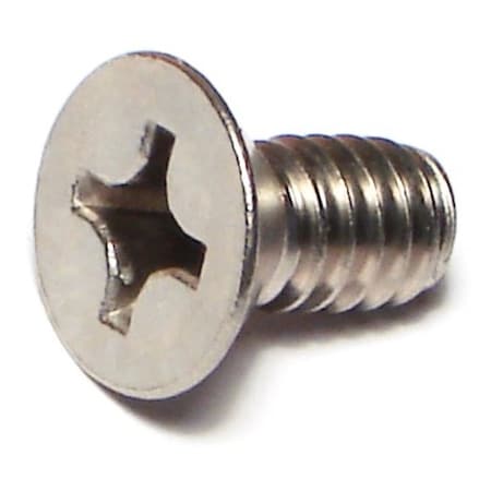 Midwest Fastener 1/4"-20 x 1/2 in Phillips Flat Machine Screw, Plain 18-8 Stainless Steel, 100 PK 07201